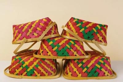 Square Basket 8 Inch With Handle Pack Of 5