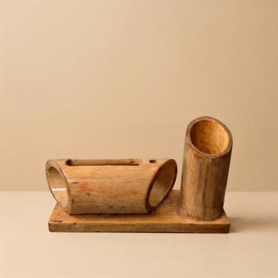 Bamboo mobile stand with pen holder