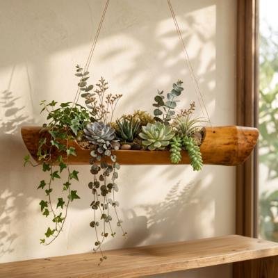 Bamboo Hanging Planter