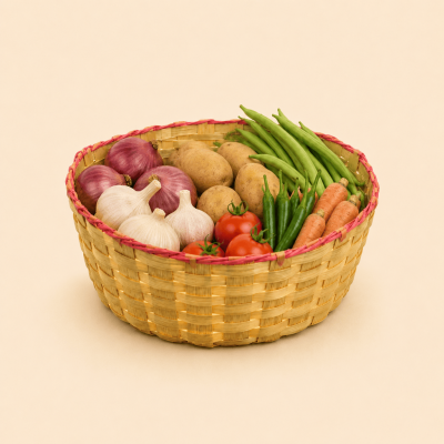 9 inch round basket pink